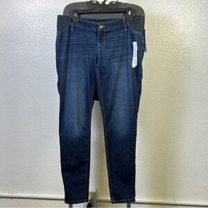 Isabel Maternity Skinny Enturbado Super Stretch Jeans Expandable Side Panels 1O